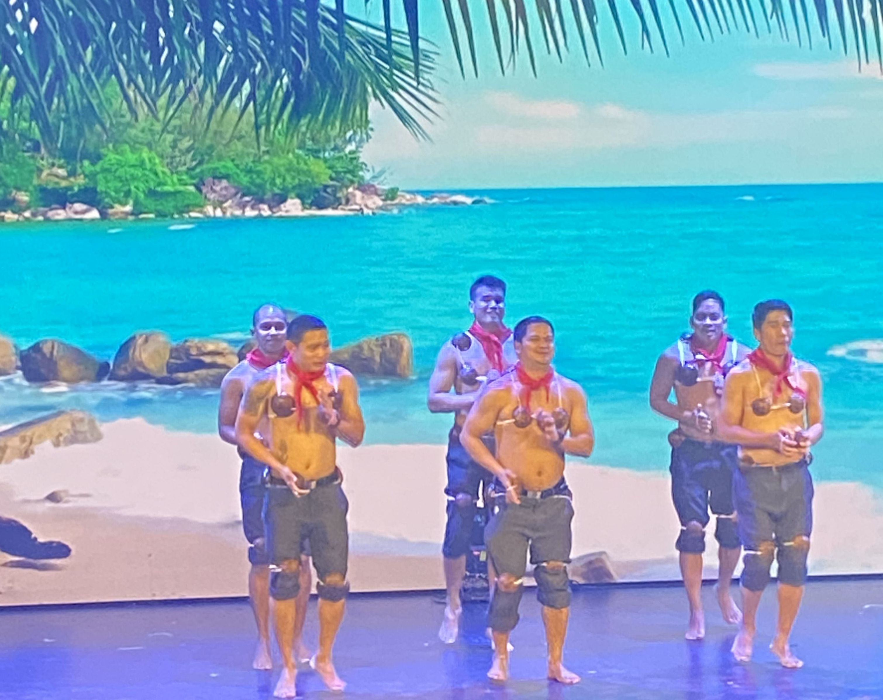 End of cruise staff show. It's a talented crew.